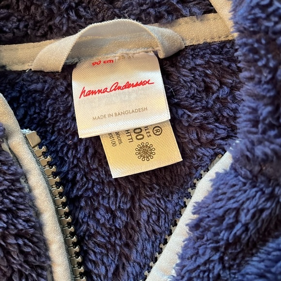 Hanna Andersson Fleece Jacket Size 3T Navy Zippered in EUC - Picture 2 of 5